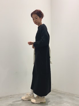 「koe（コエ）のアイテム（ワンピース）」を使った、kayaさん（レディース・160cm）の冬コーディネート