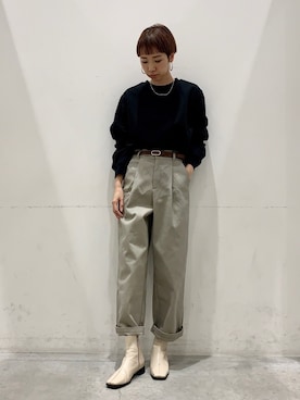 「koe（コエ）のアイテム（スウェット）」を使った、kayaさん（レディース・160cm）の冬コーディネート