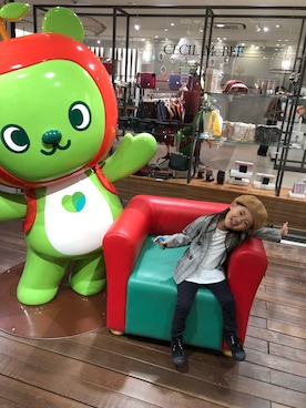 「H&M（エイチ・アンド・エム）のアイテム（その他パンツ）」を使った、mattiさん（キッズ・90cm）の秋コーディネート