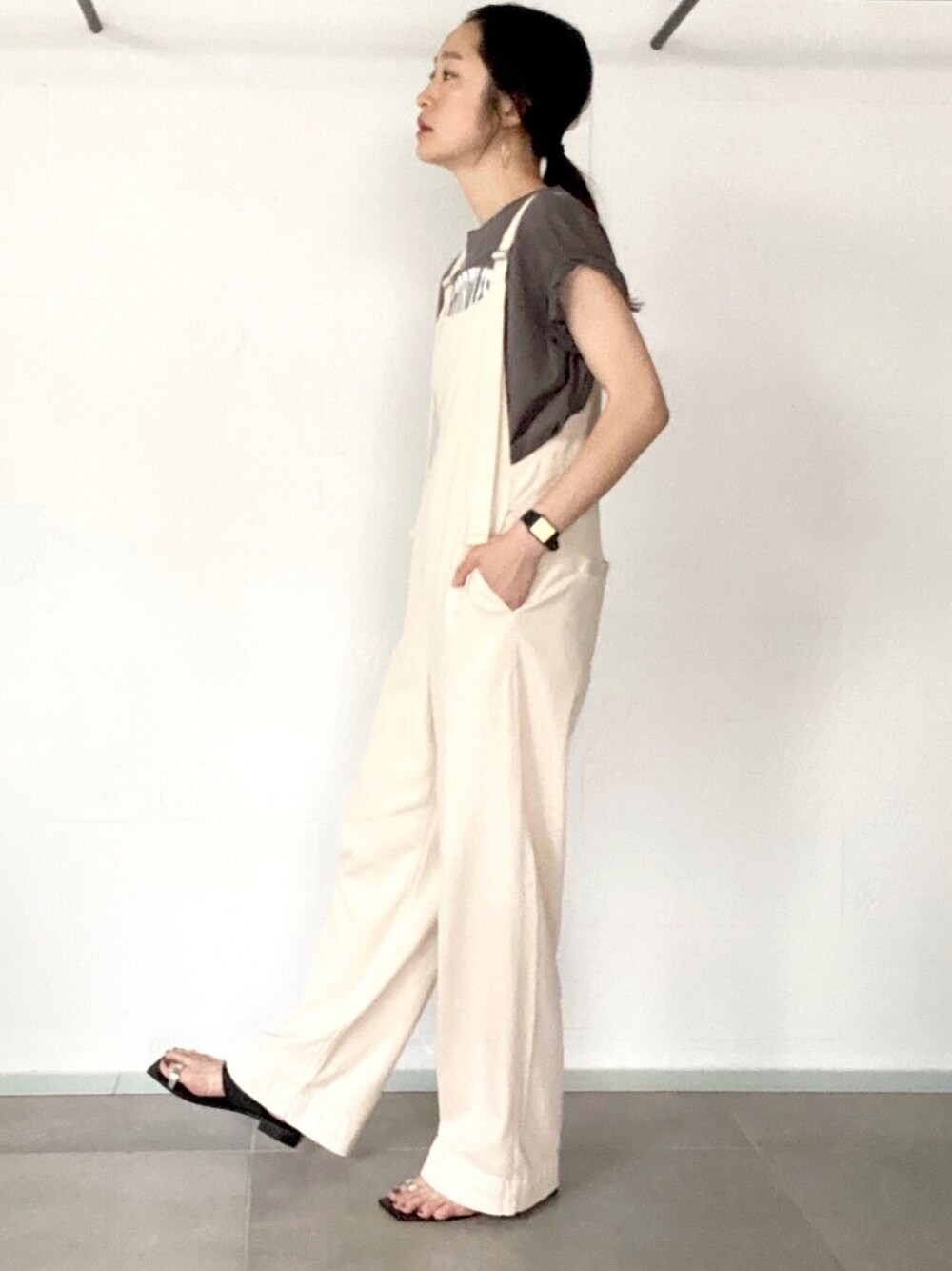うき 美品 YANUK リラックスサロペット白ホワイト定価31,900円 YANUK（ヤヌーク）の「【YANUK】Relax / リラックス サロペット