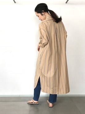 「TICCA（ティッカ）のアイテム（シャツワンピース）」を使った、ヤコさん（レディース・163cm）の夏コーディネート
