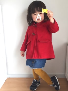 「アイテム（ダッフルコート）」を使った、★app@chi★さん（キッズ・90cm）の冬コーディネート