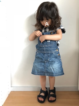 「2歳10ヶ月」｜「アイテム（オールインワン・サロペット）」を使った、★app@chi★さん（キッズ・90cm）の夏コーディネート