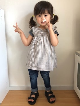 「2歳10ヶ月」｜「アイテム（ワンピース/ドレス）」を使った、★app@chi★さん（キッズ・90cm）の夏コーディネート