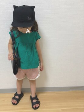 「OLD NAVY（オールドネイビー）のアイテム（バッグ）」を使った、★app@chi★さん（キッズ・90cm）の夏コーディネート