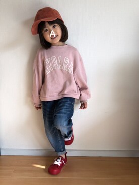 「コーデュロイキャップ」｜★app@chi★さん（キッズ・100cm）の秋コーディネート