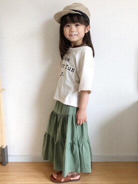 「ワークキャップ」｜「アイテム（サンダル）」を使った、★app@chi★さん（キッズ・100cm）の春コーディネート