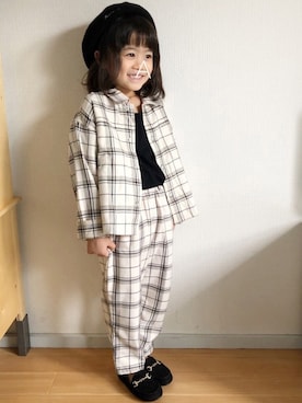 「5歳」｜「アイテム（ハンチング/ベレー帽）」を使った、★app@chi★さん（キッズ・100cm）の秋コーディネート