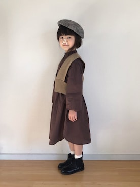 「5歳」｜「アイテム（ハンチング/ベレー帽）」を使った、★app@chi★さん（キッズ・110cm）の冬コーディネート