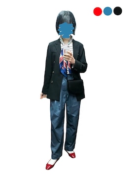 「マリン」｜「アイテム（バレエシューズ）」を使った、おももちさん（レディース・172cm）の春コーディネート