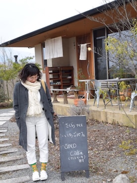 「CONVERSE（コンバース）の【CONVERSE/コンバース】 JACK PURCELL（スニーカー、ホワイト系）」を使った、ゆめかさん（レディース・149cm）の冬コーディネート