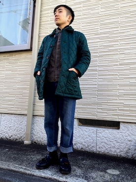 「LAVENHAM（ラベンハム）のアイテム（ダウンジャケット/コート）」を使った、chappyさん（メンズ・160cm）の冬コーディネート