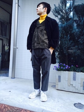 「アイテム（トレンチコート）」を使った、chappyさん（メンズ・160cm・10代）の冬コーディネート