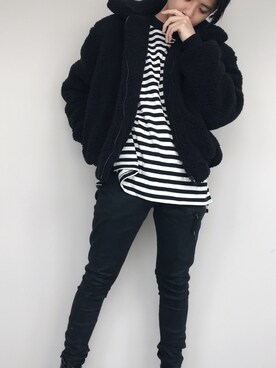 「DHOLIC（ディーホリック）のアイテム（ブルゾン）」を使った、ヤギさん（メンズ・170cm）の春コーディネート