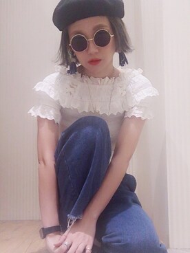 「Bobon21（ボボンニジュウイチ）のアイテム」を使った、emigoさん（レディース・162cm）の春コーディネート