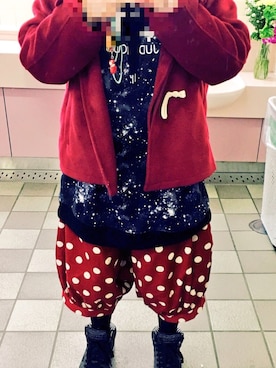 「アイテム（ダッフルコート、レッド系）」を使った、世杜(せと)さん（レディース・155cm）の冬コーディネート