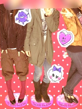 「Avail（アベイル）のアイテム（パーカー、ブラック系）」を使った、世杜(せと)さん（レディース・155cm）の冬コーディネート