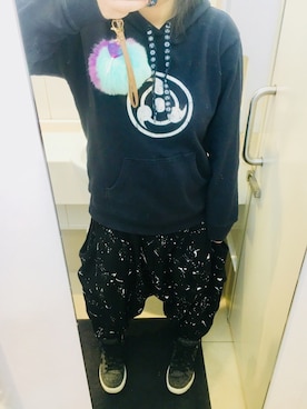 「Avail（アベイル）のアイテム（その他パンツ、ブラック系）」を使った、世杜(せと)さん（レディース・155cm）の冬コーディネート
