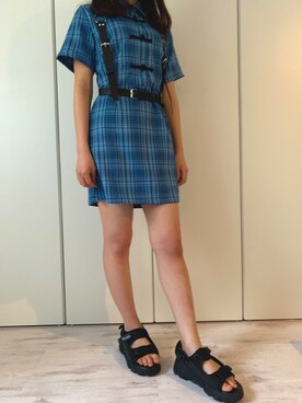 「原宿」｜「アイテム（サンダル）」を使った、pivotdoorさん（レディース・157cm）の夏コーディネート