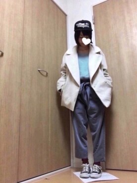 「コクーンコート」｜「アイテム（その他）」を使った、とくさん（レディース・154cm）の冬コーディネート