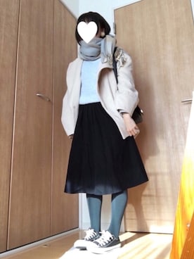 「コクーンコート」｜「アイテム（その他）」を使った、とくさん（レディース・154cm）の冬コーディネート