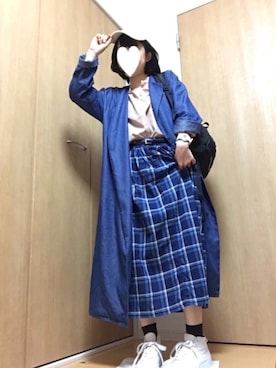「白キャップ」｜「アイテム（その他アウター）」を使った、とくさん（レディース・154cm）の春コーディネート