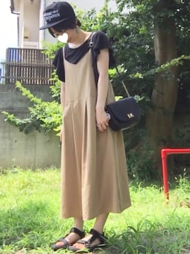 「THE EMPORIUM（ジエンポリアム）のアイテム（スカート）」を使った、とくさん（レディース・154cm）の夏コーディネート