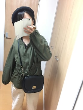 「ゆるゆる」｜「アイテム（ハンチング/ベレー帽）」を使った、とくさん（レディース・154cm）の秋コーディネート