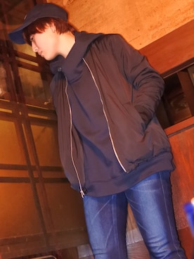 「SOMETHING（サムシング）のアイテム（パンツ）」を使った、おざゆうさん（メンズ・160cm）の冬コーディネート