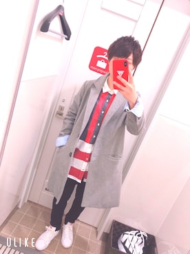 「TOMMY HILFIGER」｜「アイテム（チェスターコート）」を使った、おざゆうさん（レディース・158cm）の冬コーディネート