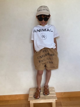 「ＣＡＭＥＬ（キャメル）のアイテム」を使った、Saku＊Sakoさん（キッズ・110cm）の秋コーディネート