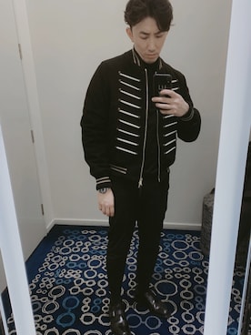 「NEIL BARRETT（ニールバレット）のアイテム（パンツ）」を使った、lunchさん（メンズ・178cm）の冬コーディネート