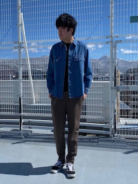 「JUNRED（ジュンレッド）のアイテム（デニムジャケット）」を使った、kentoさん（メンズ・182cm）の春コーディネート