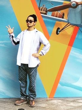 「LouisVuitton」｜「アイテム（ニットキャップ/ビーニー）」を使った、pluskdkさん（メンズ・177cm）の夏コーディネート