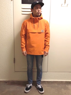 「Carhartt WIP（カーハートダブリューアイピー）のアイテム（マウンテンパーカー）」を使った、BK201さん（メンズ・161cm）の春コーディネート
