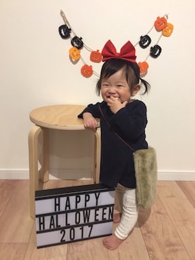 「wearhalloween2017」｜「アイテム（ワンピース/ドレス）」を使った、yuinobuさん（キッズ・70cm）の秋コーディネート
