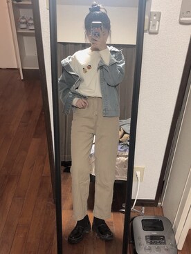 「SpRay PREMIUM（スプレイプレミアム）のアイテム（デニムジャケット）」を使った、shourereさん（レディース・165cm）の冬コーディネート