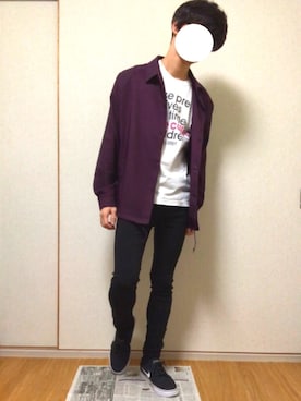 「SOYOUS（ソユーズ）のアイテム（パンツ）」を使った、Ryosuke Fujiiさん（メンズ・165cm）の秋コーディネート
