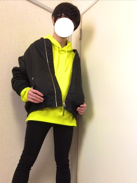 「RAGEBLUE（レイジブルー）のアイテム（MA-1）」を使った、Ryosuke Fujiiさん（メンズ・165cm）の冬コーディネート