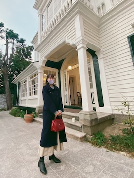「大人ガーリー」｜「アイテム（ピーコート）」を使った、mintさん（レディース・167cm）の冬コーディネート