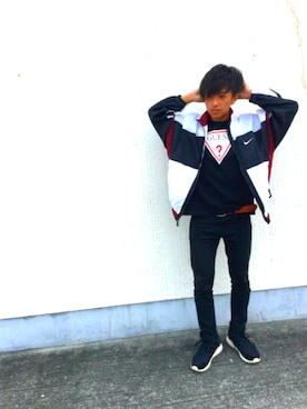 「kicks」｜「アイテム（ナイロンジャケット）」を使った、shoさん（メンズ・167cm）の春コーディネート