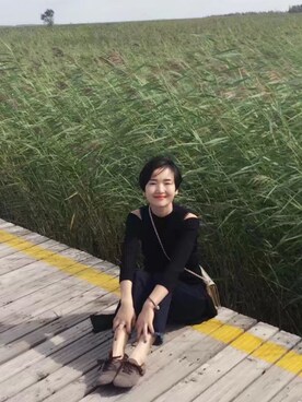 「Mo&Co.（モーアンドコー）のアイテム（パンツ）」を使った、Pisces_Lynneさん（レディース・161cm）の夏コーディネート