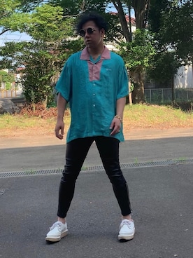 「ジョージコックス」｜「アイテム（アクセサリー）」を使った、jさん（メンズ・172cm）の夏コーディネート