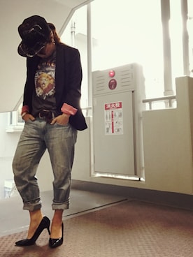 「And A（アンドエー）のアイテム（テーラードジャケット）」を使った、ゆかり🍎さん（レディース・152cm）の春コーディネート