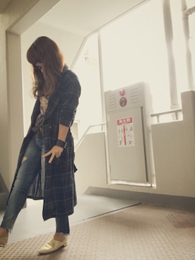 「copine（コピン）のアイテム（その他アウター）」を使った、ゆかり🍎さん（レディース・152cm）の秋コーディネート