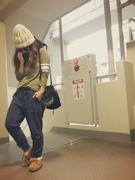 「Lattice（Lattice）のアイテム（財布/小物）」を使った、ゆかり🍎さん（レディース・152cm）の秋コーディネート