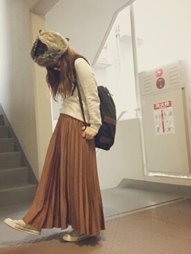 「masterkey（マスターキー）のアイテム（キャップ）」を使った、ゆかり🍎さん（レディース・152cm）の秋コーディネート