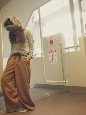 「masterkey（マスターキー）のアイテム（キャップ）」を使った、ゆかり🍎さん（レディース・152cm）の秋コーディネート