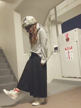 「masterkey（マスターキー）のアイテム（キャップ）」を使った、ゆかり🍎さん（レディース・152cm）の秋コーディネート