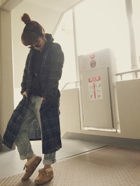 「copine（コピン）のアイテム（その他アウター）」を使った、ゆかり🍎さん（レディース・152cm）の秋コーディネート